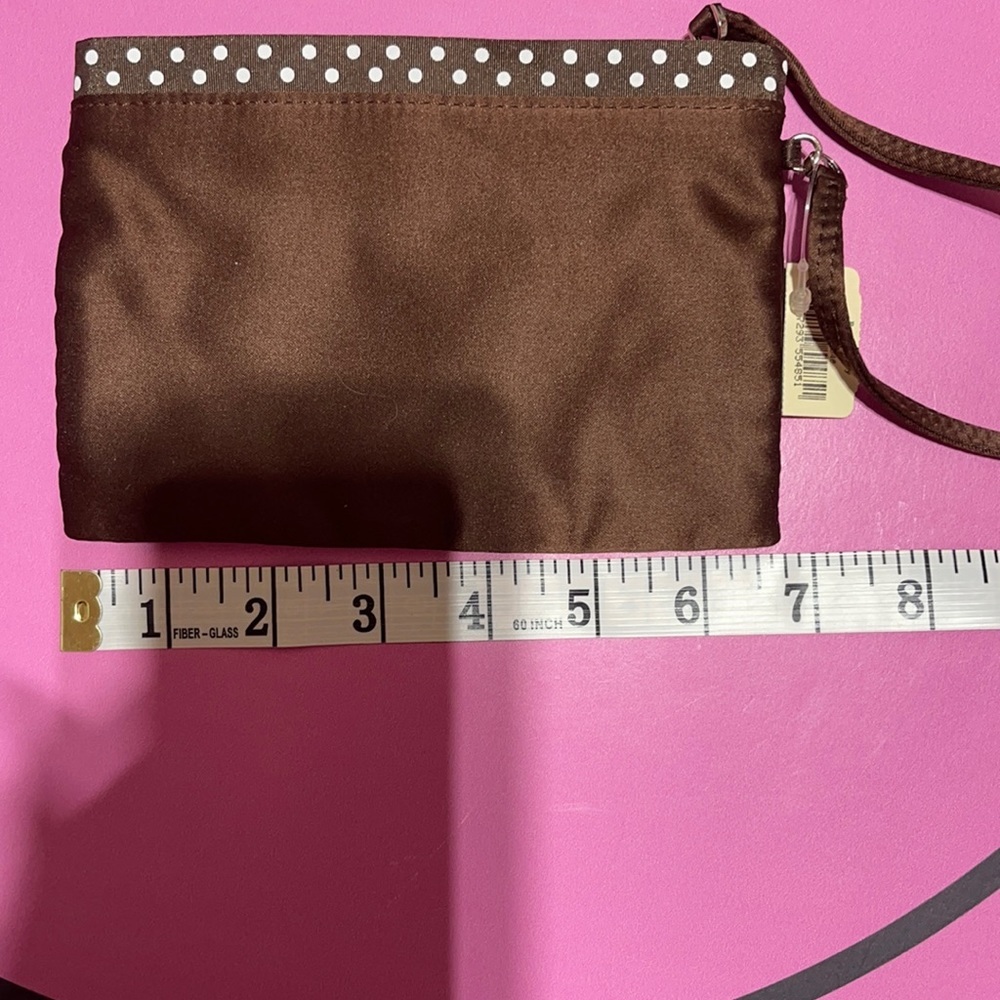 Henri Bendel For Bath & Body Works Brown Satin Make Up Cosmetic Bag Clut…